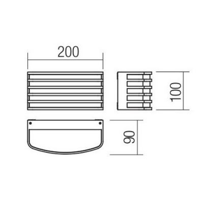 Redo 90038 -  Applique LED per esterni SEBRA LED/15W/230V IP54