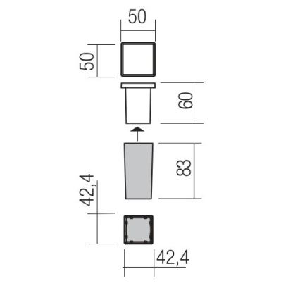 Redo 90040 - Lampada LED da incasso per esterni INCAS LED/2,3W/230V IP65