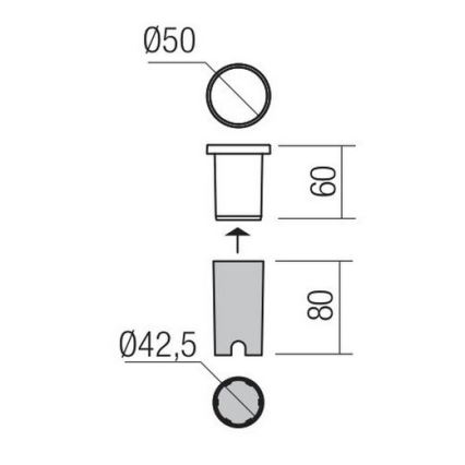 Redo 90042 - Lampada LED da incasso INCAS LED/2,3W/230V IP65