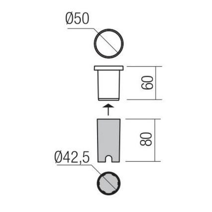 Redo 90044 - Lampada LED da incasso per esterno INCAS LED/2,3W/230V IP65