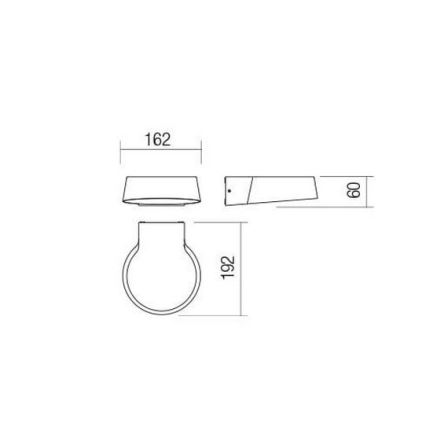 Redo 90046 - Applique LED per esterno PHASER LED/12W/230V IP54