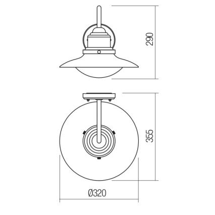 Redo 90093 -  Applique da esterno ELIO 1xE27/42W/230V IP44