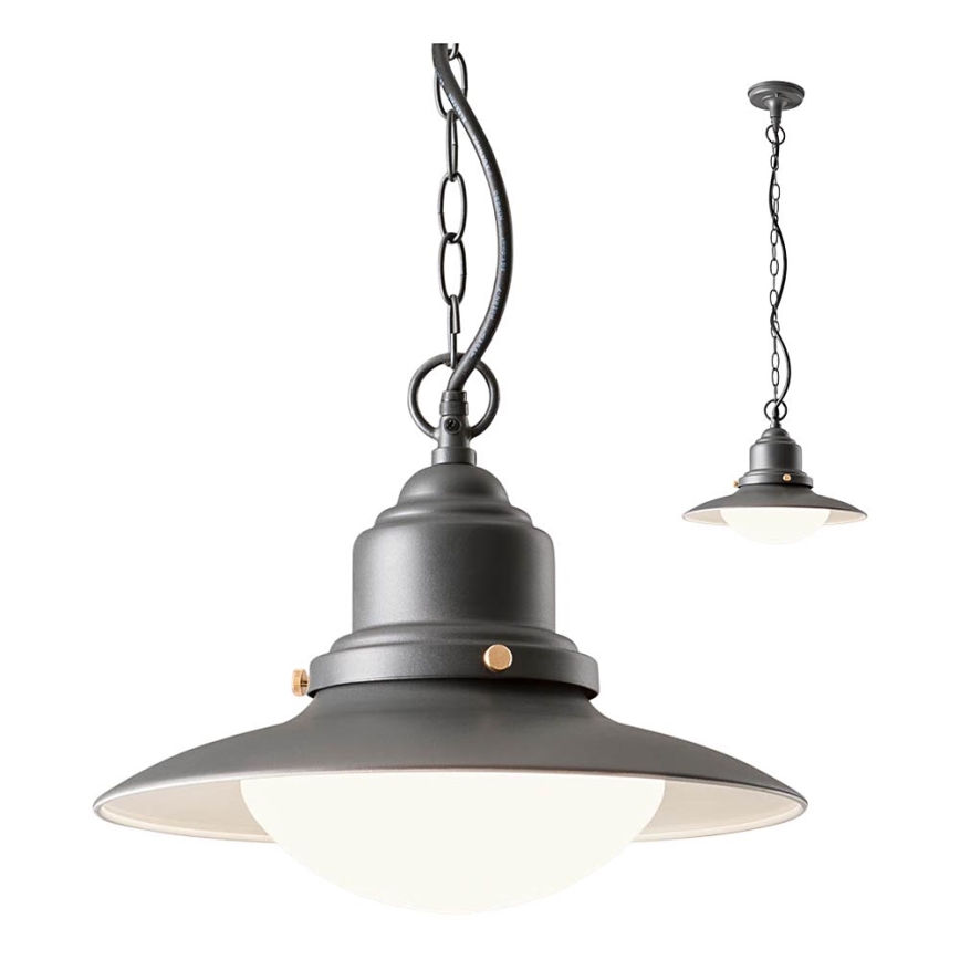 Redo 90094 - Lampadario a sospensione con catena per esterni ELIO 1xE27/42W/230V IP44