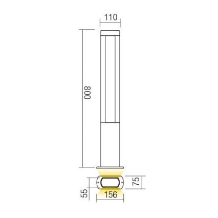 Redo 90125 - Lampada da esterno a LED DOLMEN LED/12,44W/230V IP54 antracite