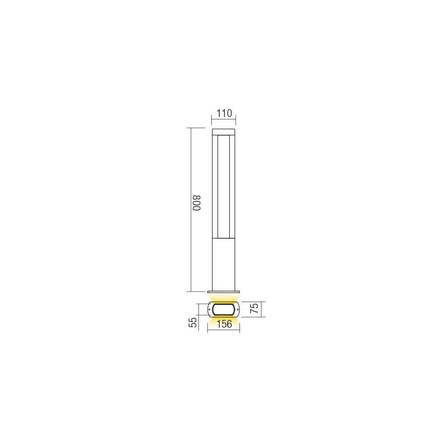 Redo 90125 - Lampada da esterno a LED DOLMEN LED/12,44W/230V IP54 antracite