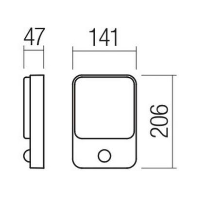 Redo 90133 - Applique LED con sensore per esterni COLIN 1xLED/9W/230V IP54