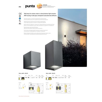 Redo 90151 - Applique da esterno PUNTA 1xGU10/7W/230V IP44