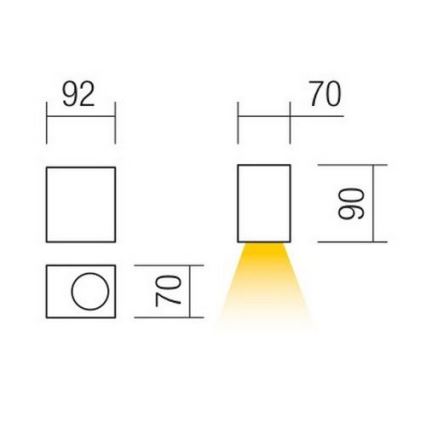 Redo 90151 - Applique da esterno PUNTA 1xGU10/7W/230V IP44