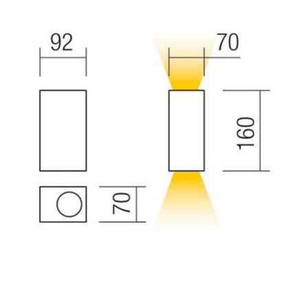 Redo 90152 - Applique da esterno PUNTA 2xGU10/7W/230V IP44