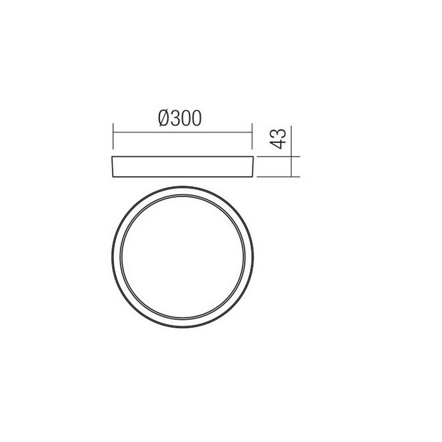Redo 90156 - Plafoniera LED da esterno PONZA LED/18W/230V diametro 30 cm IP65