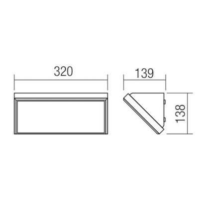 Redo 90160 - Appique LED da esterno MAKO 1xLED/21W/230V IP65