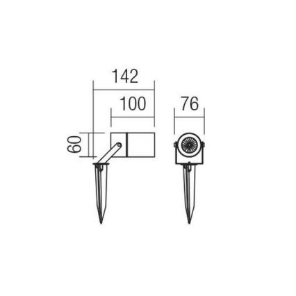 Redo 90183 - Lampada da esterno PIT 1xGU10/35W/230V IP65