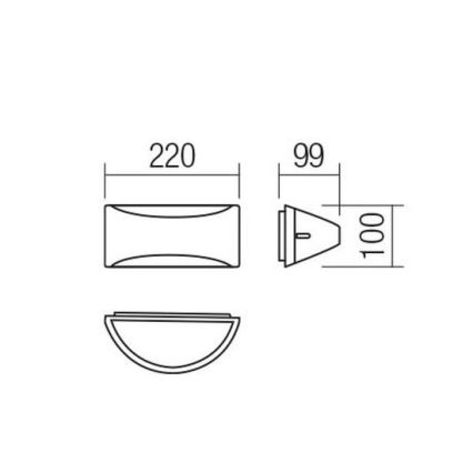 Redo 90191 - Applique a LED da esterno SCUDO LED/10W/230V 3000K IP54 antracite
