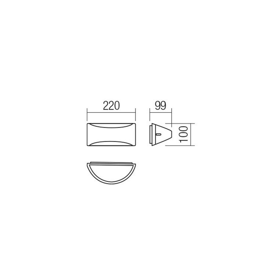 Redo 90191 - Applique a LED da esterno SCUDO LED/10W/230V 3000K IP54 antracite