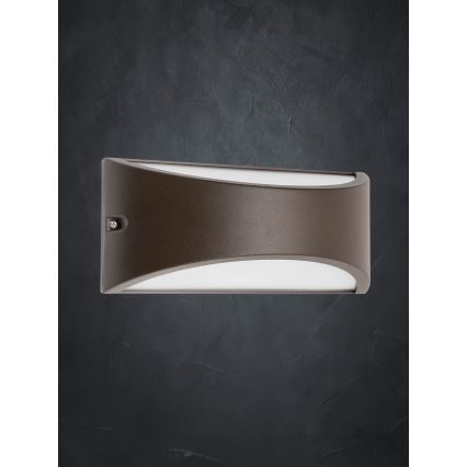 Redo 90192 - Applique a LED da esterno SCUDO LED/10W/230V 3000K IP54 marrone