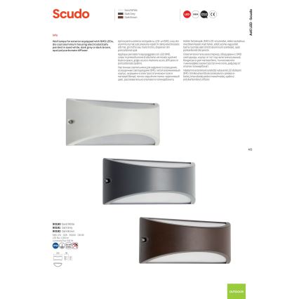 Redo 90192 - Applique a LED da esterno SCUDO LED/10W/230V 3000K IP54 marrone