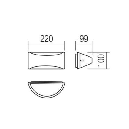Redo 90192 - Applique a LED da esterno SCUDO LED/10W/230V 3000K IP54 marrone