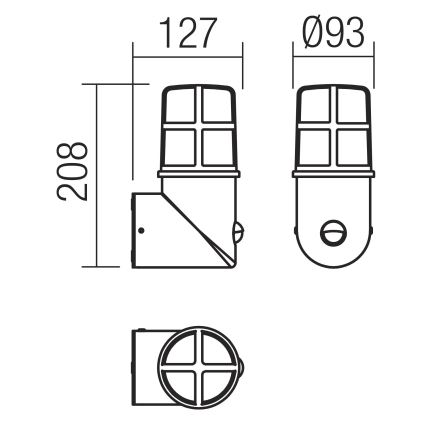 Redo 90199 - Lampada da esterno con sensore TRITON 1xE27/28W/230V IP54 ottone