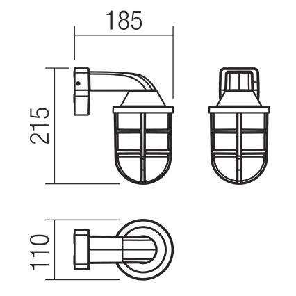 Redo 90205 - Applique da esterno CAGE 1xE27/28W/230V IP44 ottone