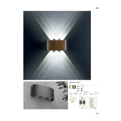 Redo 90226 - LED Applique da esterno FABO LED/6W/230V 3000K IP54 grigio