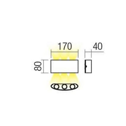 Redo 90226 - LED Applique da esterno FABO LED/6W/230V 3000K IP54 grigio