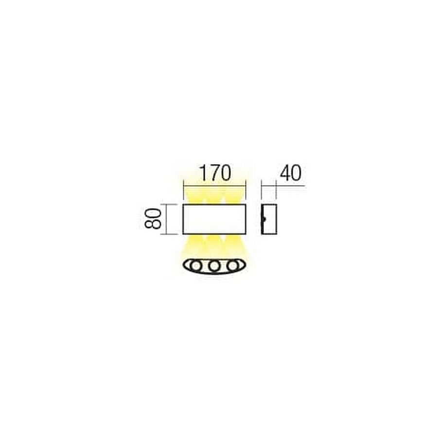 Redo 90226 - LED Applique da esterno FABO LED/6W/230V 3000K IP54 grigio