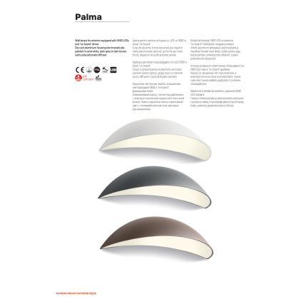 Redo 90235 - Applique da esterno PALMA LED/18W/230V 3000K IP54 antracite