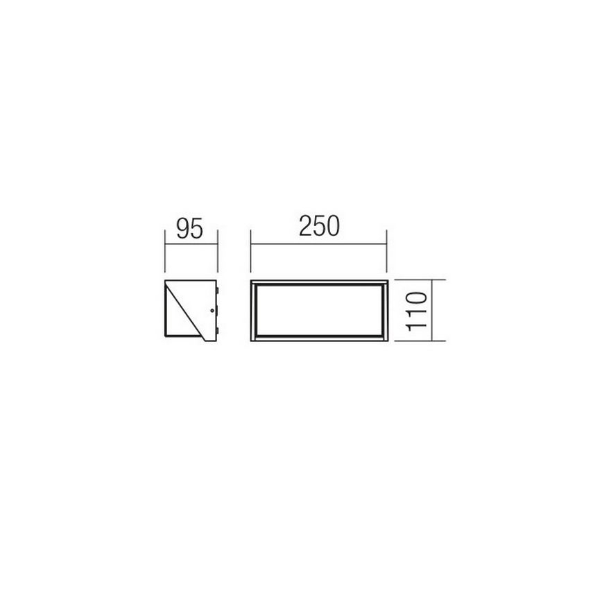 Redo 90238 - Applique a LED da esterno SPECTRA LED/16W/230V 3000K IP54 grigio