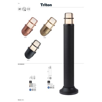 Redo 90246 - Lampada da esterno TRITON 1xE27/28W/230V IP54 nero