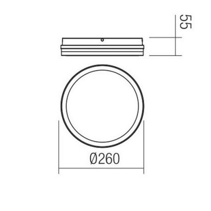 Redo 90286 - Plafoniera LED da esterno ISOLA LED/24W/230V diametro 26 cm 3000/4000/6500K IP54 antracite