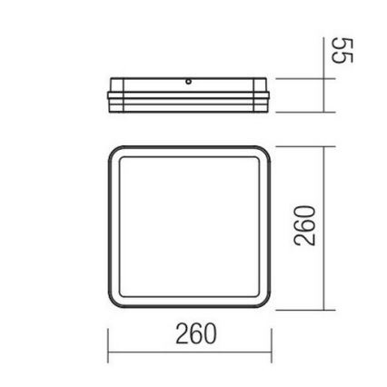 Redo 90288 - Plafoniera LED da esterno ISOLA LED/24W/230V 26x26 cm 3000/4000/6500K IP54 antracite
