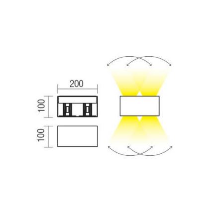 Redo 90303 - Applique a LED da esterno VARY 4xLED/5W/230V 4000K IP54 antracite