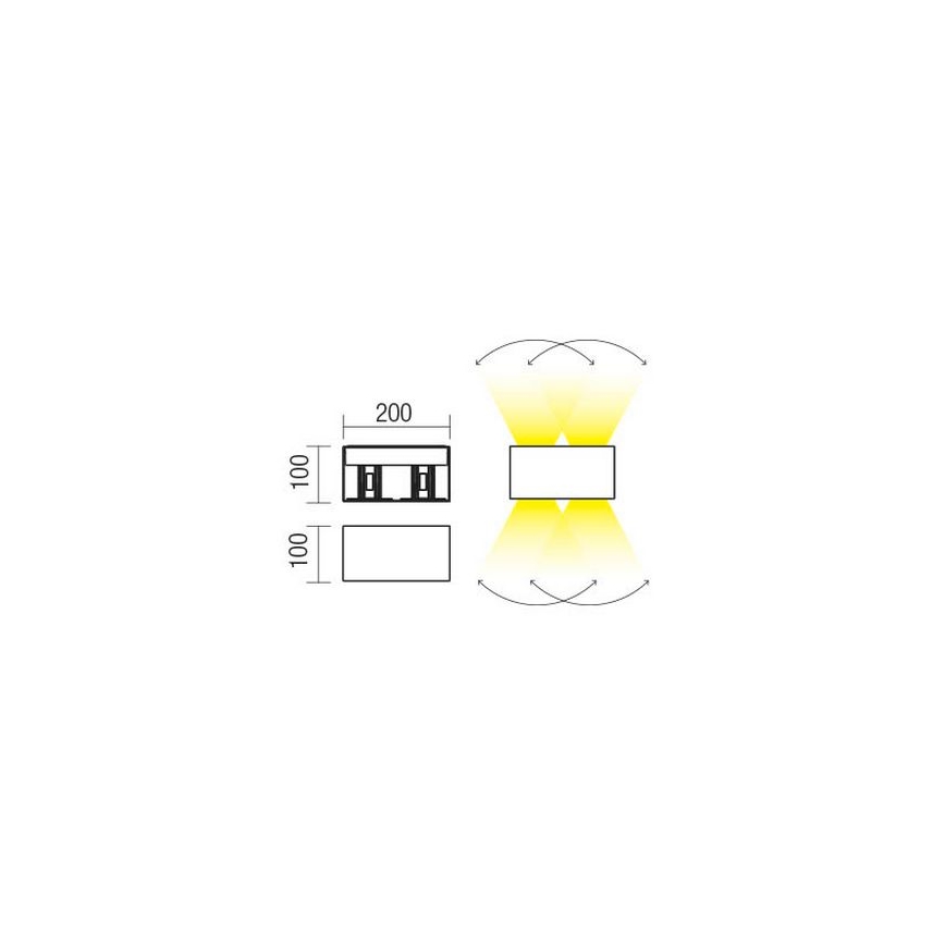 Redo 90303 - Applique a LED da esterno VARY 4xLED/5W/230V 4000K IP54 antracite