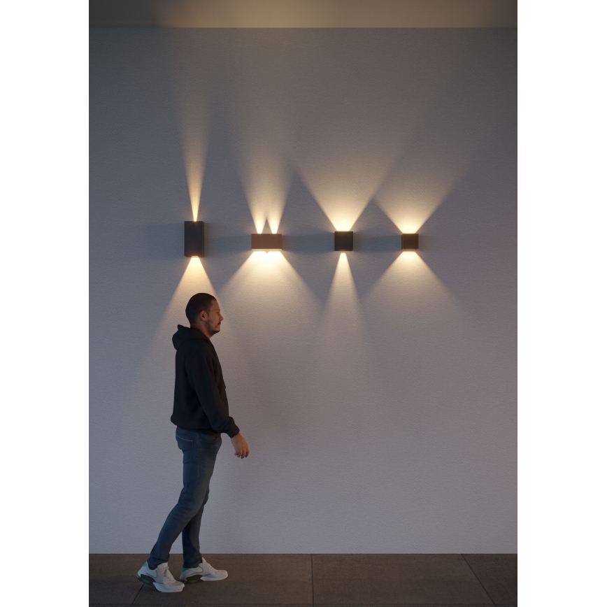 Redo 90304 - Lampada da parete per esterni a LED VARY 4xLED/5W/230V 3000K IP54 marrone