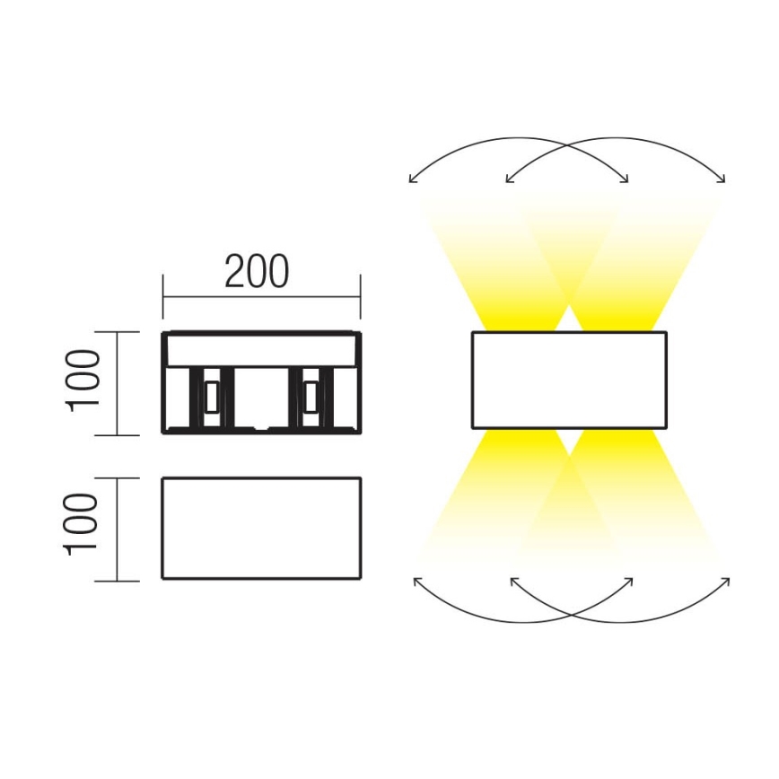 Redo 90304 - Lampada da parete per esterni a LED VARY 4xLED/5W/230V 3000K IP54 marrone