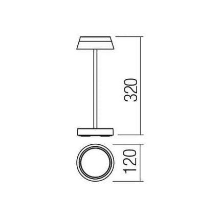 Redo 90306 - Lampada da tavolo LED dimmerabile con funzione Touch ILUNA LED/2,5W/5V 2700-3000K 3000 mAh IP65 bianco