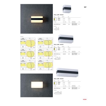 Redo 90322 - LED Applique da esterno KODIAK LED/5W/230V IP65 bianco/nero