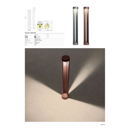 Redo 90365 - Lampada LED da esterno ZEUS LED/11,5W/230V 3000K 75 cm IP54 antracite