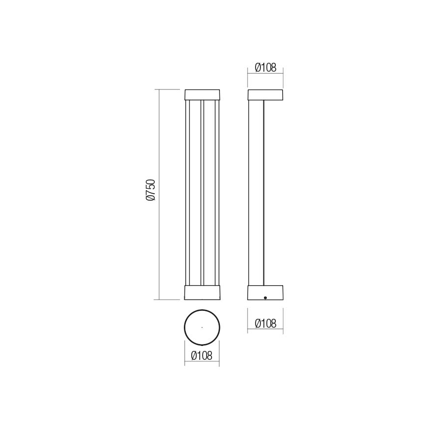 Redo 90365 - Lampada LED da esterno ZEUS LED/11,5W/230V 3000K 75 cm IP54 antracite