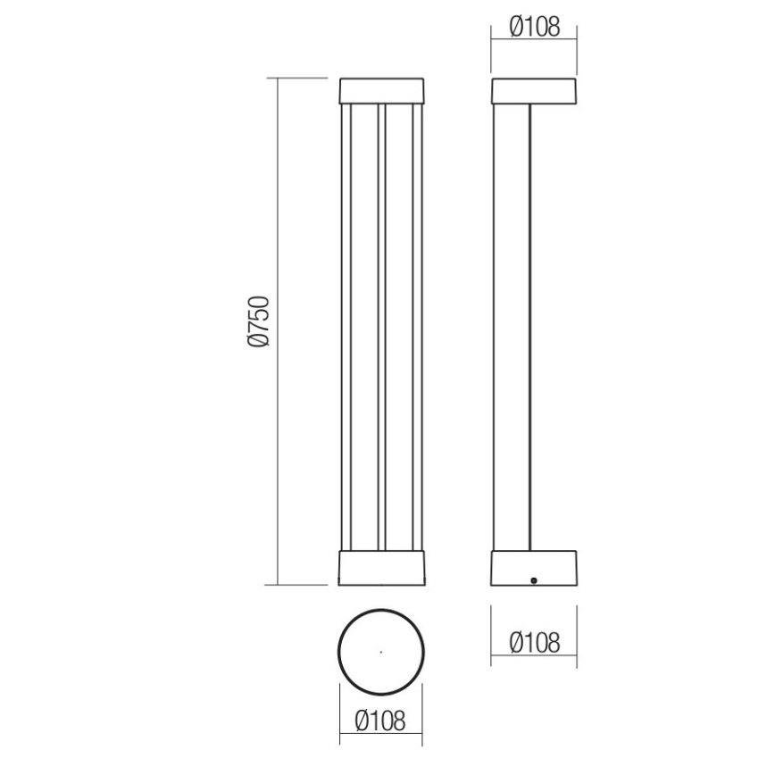 Redo 90366 - Lampada LED da esterno ZEUS LED/11,5W/230V 3000K 75 cm IP54 marrone