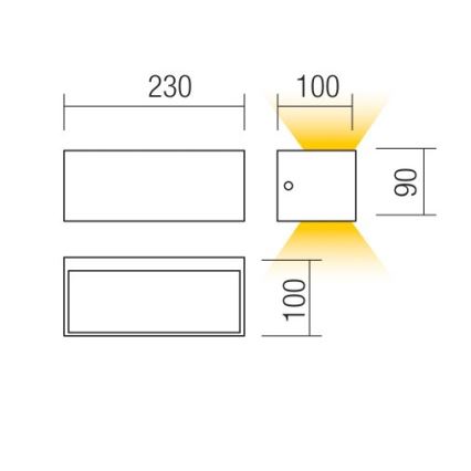 Redo 90373 - LED Applique da esterno LAMPRIS LED/13W/230V IP65 bianco