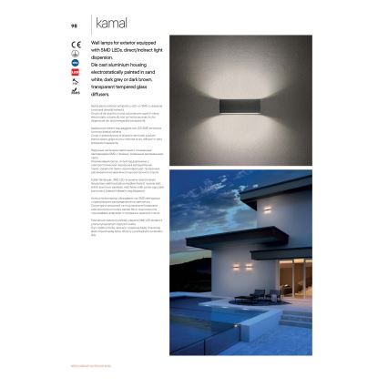 Redo 90376 - LED Applique da esterno KAMAL LED/4,4W/230V 3000K IP54 grigio