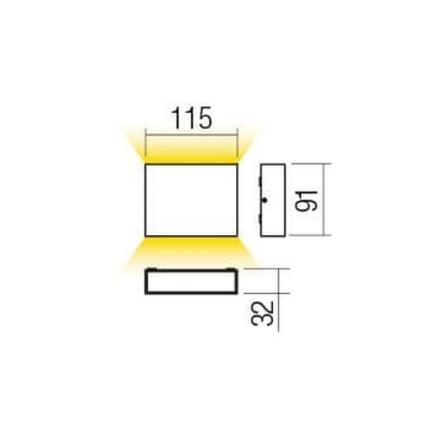 Redo 90376 - LED Applique da esterno KAMAL LED/4,4W/230V 3000K IP54 grigio