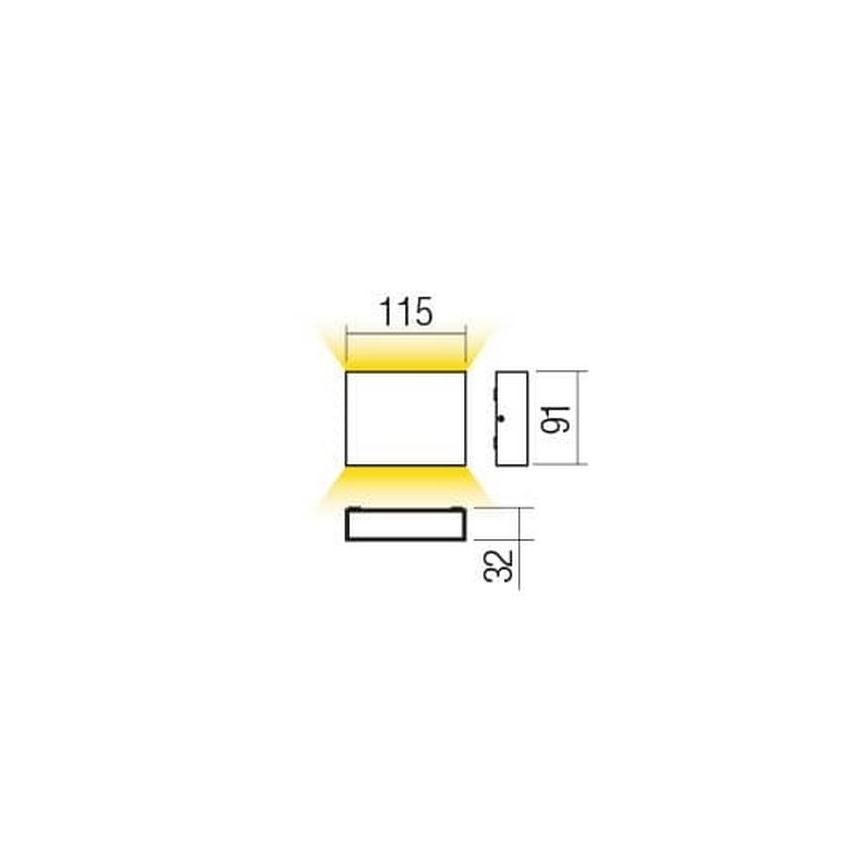 Redo 90376 - LED Applique da esterno KAMAL LED/4,4W/230V 3000K IP54 grigio