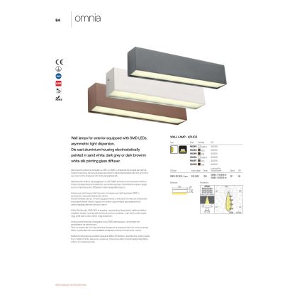 Redo 90393 - LED Applique da esterno OMNIA LED/12W/230V 3000K IP54 bianco