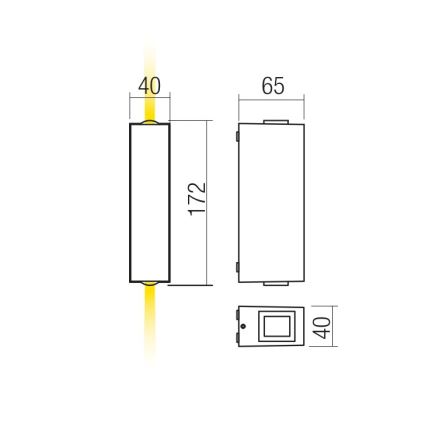 Redo 90421 - LED Applique da esterno ACE 2xLED/5,84W/230V 3000K IP54 grigio