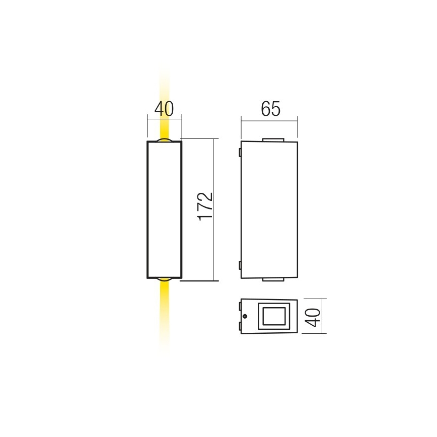 Redo 90421 - LED Applique da esterno ACE 2xLED/5,84W/230V 3000K IP54 grigio