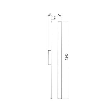 Redo 90431 - Applique a LED da esterno REFLEXA LED/20W/230V 3000K 124 cm IP54 antracite