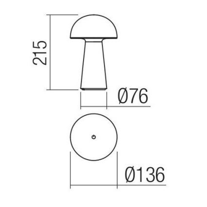 Redo 90439 - Lampada da esterno LED dimmerabile a sfioramento KIRA LED/4,7W/230V 2200 mAh IP44 nera