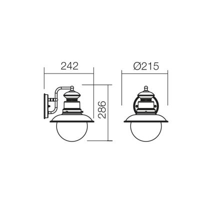 Redo 9045 - Applique da esterno SCOTT 1xE27/42W/230V IP44